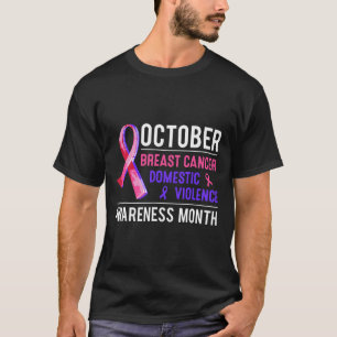 Cancer And Domestic Violence Awareness Month Famil T-Shirt