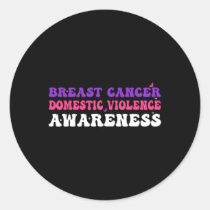 Cancer And Domestic Violence Awareness Month Suppo Classic Round Sticker