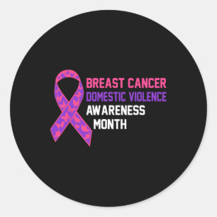 Cancer And Domestic Violence Awareness Month Suppo Classic Round Sticker