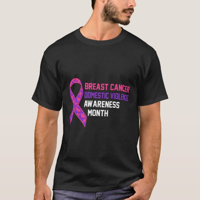 Cancer And Domestic Violence Awareness Month Suppo T-Shirt (Front)