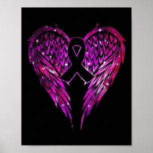 Cancer Angel Wings Breast Cancer And Domestic Viol Poster