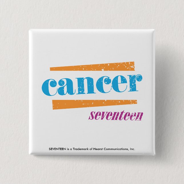 Cancer Aqua 15 Cm Square Badge (Front)