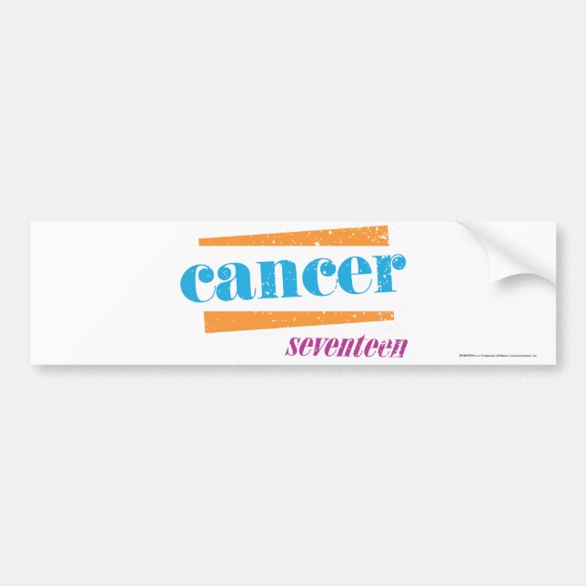 Cancer Aqua Bumper Sticker (Front)