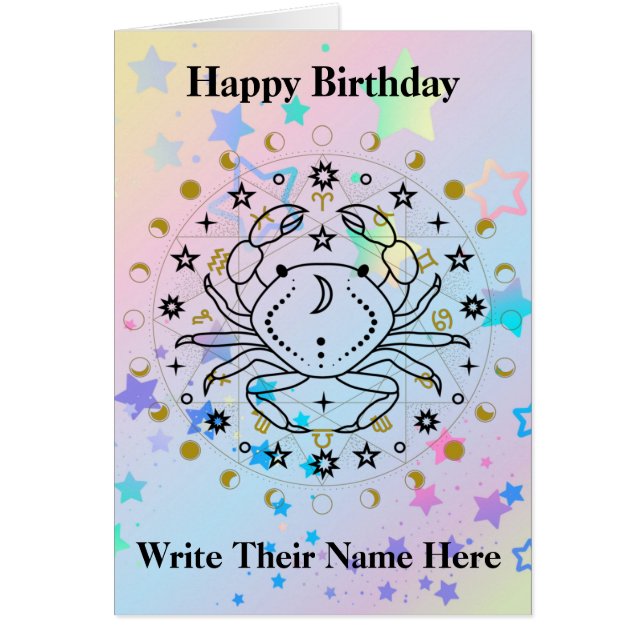 Cancer Astrology Birthday Card June 21-July 22 (Front)