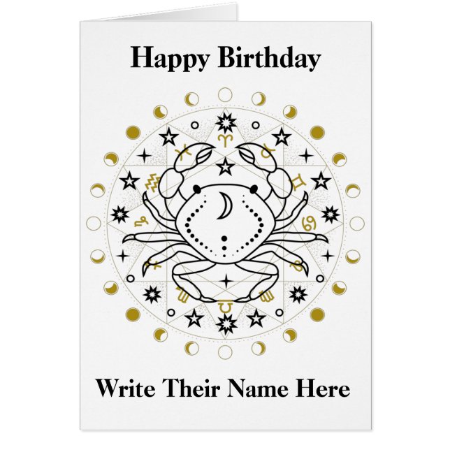 Cancer Astrology Birthday Card June 21-July 22 (Front)