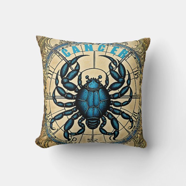 Cancer Astrology Sign Cushion (Front)
