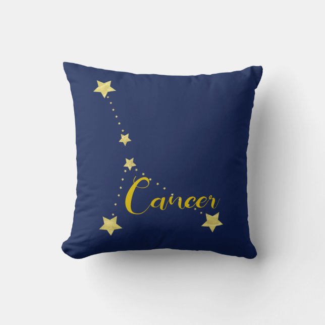 Cancer Astrology with Constellation of Stars Cushion (Front)