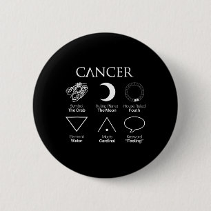Cancer Astrology Zodiac Sign Symbols  6 Cm Round Badge