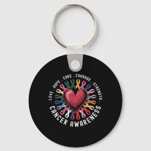 Cancer Awareness All Cancer Matter Colourful Key Ring
