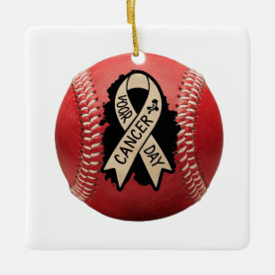 Cancer Awareness Baseball Ceramic Ornament