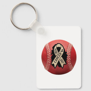 Cancer Awareness Baseball Key Ring