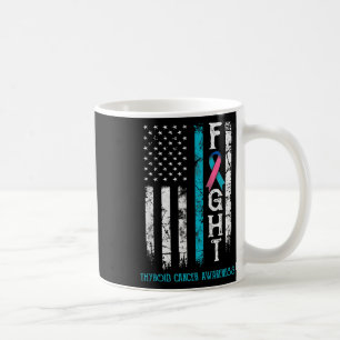 Cancer Awareness Blue Pink Teal Ribbon Fight Flag  Coffee Mug