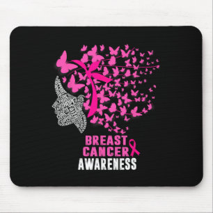 Cancer Awareness Butterfly Pink Ribbon Support Wom Mouse Pad