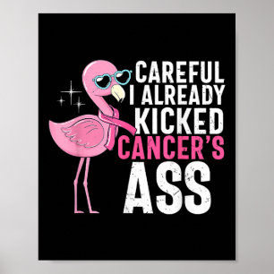 Cancer Awareness Careful I Already Kicked Cancers Poster