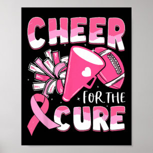 Cancer Awareness Cheer For The Cure Football Poster