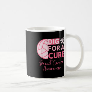 Cancer Awareness Dig For A Cure Volleyball Pink Ou Coffee Mug