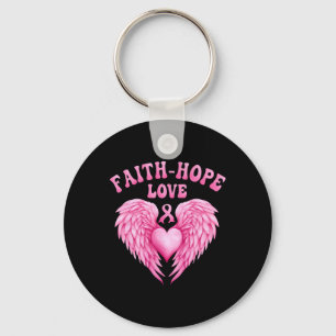 Cancer Awareness Faith-hope Ribbon Fight Heart Win Key Ring