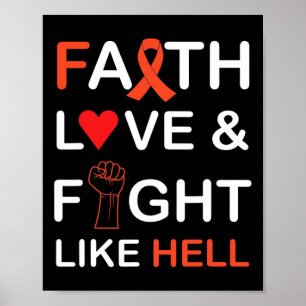 Cancer Awareness Faith Love Fight Poster