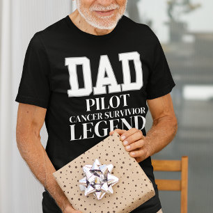 Cancer Awareness Father Pilot Cancer Fighter Suppo T-Shirt