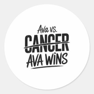 Cancer Awareness Fight Cancer-design Ava Wins Classic Round Sticker