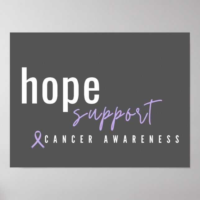 cancer awareness. hope. support Poster & Prints (Front)