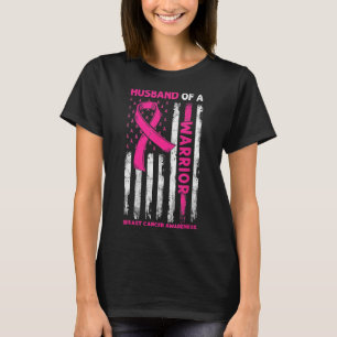 Cancer Awareness Husband Of A Warrior American Fla T-Shirt