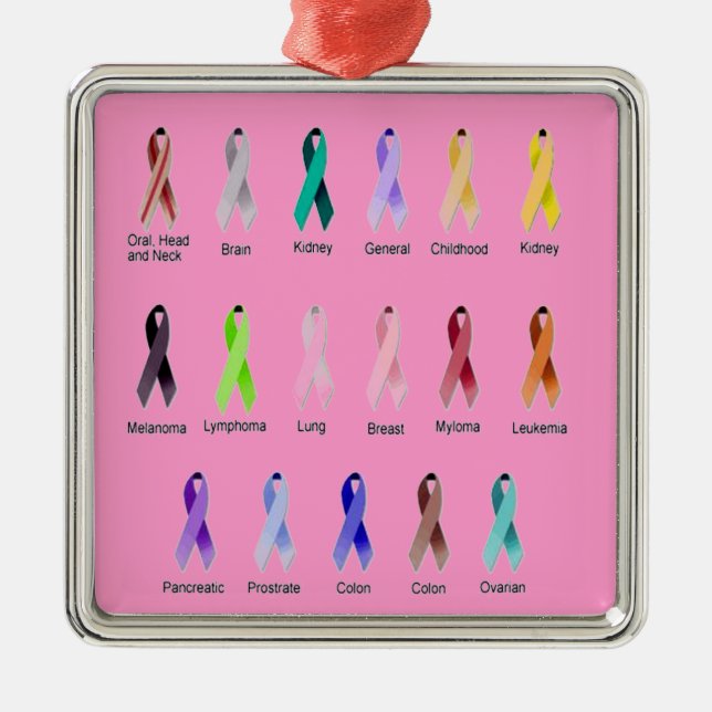 CANCER AWARENESS METAL ORNAMENT (Front)
