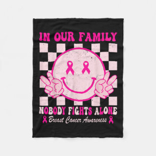Cancer Awareness Month Groovy Pink Design For Wome Fleece Blanket