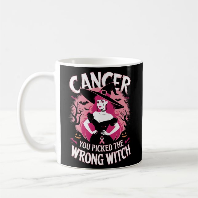 Cancer Awareness Month Outfit, Warrior Witch Coffee Mug (Left)