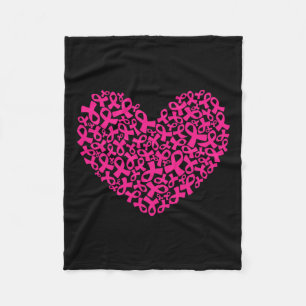 Cancer Awareness Month Ribbon Heart Women Men Fleece Blanket