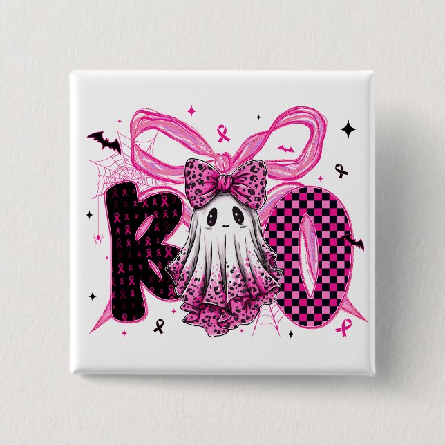 Cancer Awareness - October We Wear Pink 15 Cm Square Badge (Front)