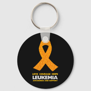 Cancer Awareness Orange Ribbon Key Ring