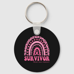 Cancer Awareness Pink Rainbow Breast Cancer Surviv Key Ring