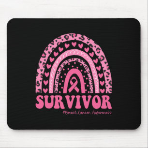 Cancer Awareness Pink Rainbow Breast Cancer Surviv Mouse Pad