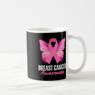 Cancer Awareness Pink Ribbon Butterfly Coffee Mug