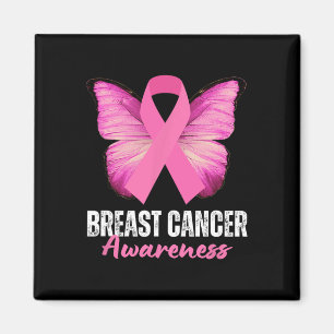 Cancer Awareness Pink Ribbon Butterfly  Magnet