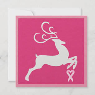 Cancer Awareness Pink Ribbon Christmas - Holiday Invitation
