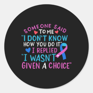 Cancer Awareness Ribbon Blue Pink Teal Fighter Che Classic Round Sticker