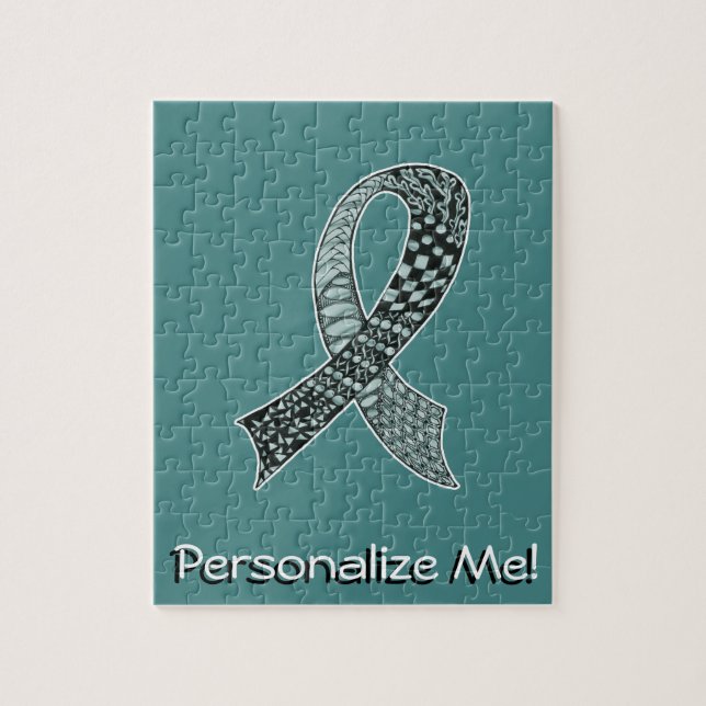 Cancer Awareness Ribbon Custom Colour Jigsaw Puzzle (Vertical)