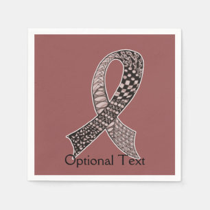 Cancer Awareness Ribbon Custom Colour Napkin