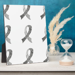 Cancer Awareness Ribbon Custom Colour Plaque