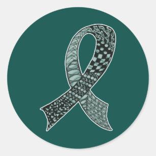 Cancer Awareness Ribbon Custom Colours Classic Round Sticker