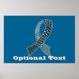 Cancer Awareness Ribbon Custom Colours Poster