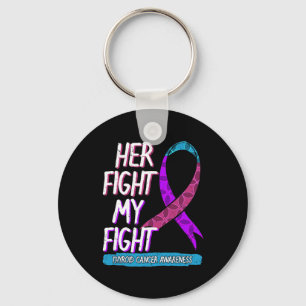Cancer Awareness Ribbon Endocrinologist Gift Idea Key Ring