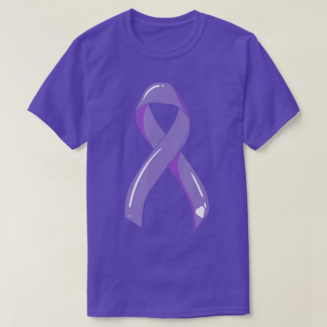 Cancer Awareness Ribbon Lavender Cancer Survivor F T-Shirt (Design Front)