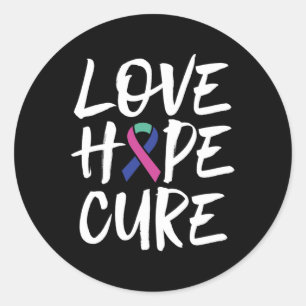 Cancer Awareness Ribbon Support Classic Round Sticker