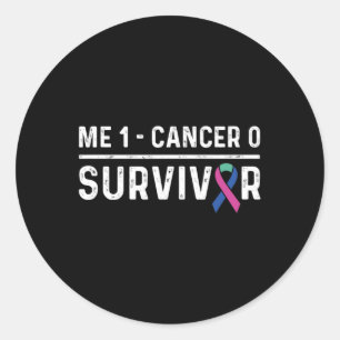 Cancer Awareness Ribbon Survivor Remission  Classic Round Sticker