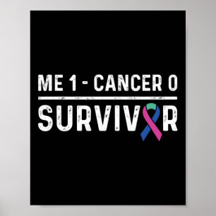 Cancer Awareness Ribbon Survivor Remission  Poster