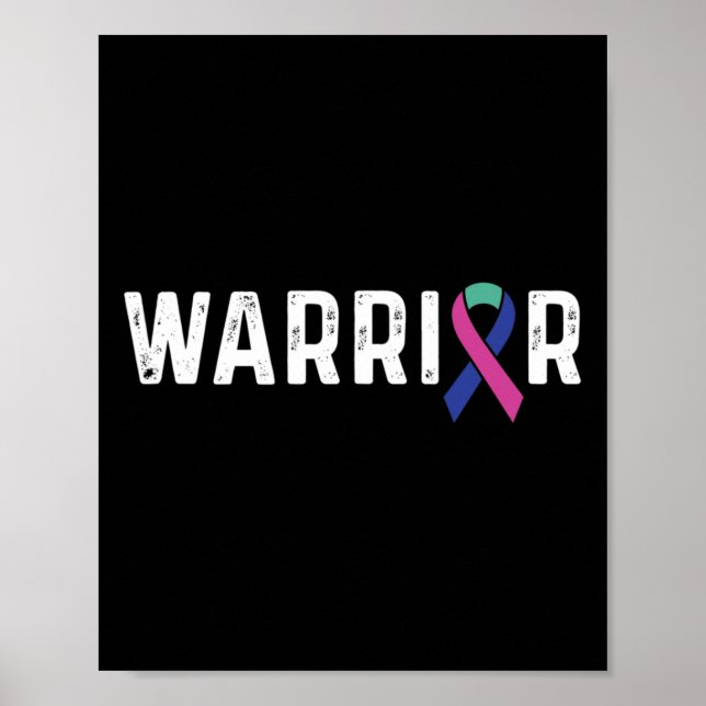 Cancer Awareness Ribbon Warrior  Poster (Front)