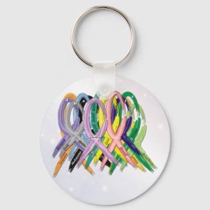 Cancer Awareness Ribbons Key Ring